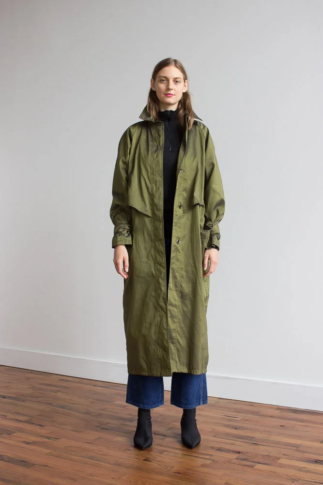 1980s Iridescent Taffeta Trench Coat — Wayward Collection